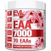 Evlution Nutrition EAA7000 - Pre & Post Workout Powder - Muscle Building + Recovery Supplement - 7g Essential Amino Acids + 5g BCAAs - Endurance + Energy Support - 30 Servings - Watermelon Splash