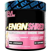 Evlution Nutrition Pre Workout Powder - Thermogenic Fat Burn Support Preworkout Powder Drink for Lasting Energy Focus & Stamina - ENGN Shred Intense Creatine Free Preworkout Drink Mix - Pink Lemonade