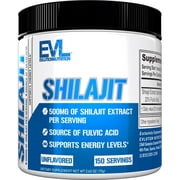 Evlution Nutrition Shilajit - Energy Support - 500mg Shilajit Extract - Fulvic Acid Supplement - For Workout Performance - 150 Servings