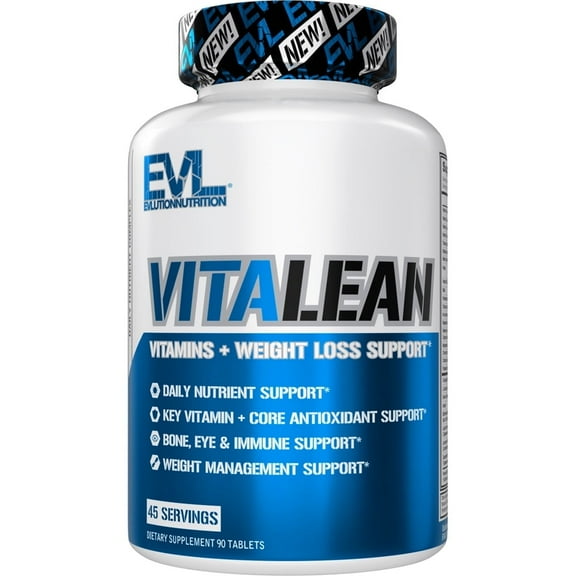 Evlution Nutrition VitaLean - Vitamins + Weight Loss Support - Key Vitamin + Core Antioxidant Support - Daily Nutrient & Weight Management Support - Bone, Eye & Immune Support -45 Servings-90 Tablets