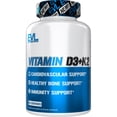 thumbnail interactive-video image 1 of Evlution Nutrition Vitamin D3 + K2 for Immune System Support, Bone, Brain and Heart Health Support, Non-GMO and Gluten-Free, High Potency, Improve Calcium Absorption, 60 Servings, 1 of 7