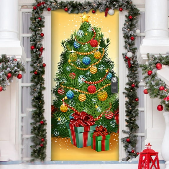 Evlvelym Chrismas Door Signs Decorations for Door Decor Merry Christmas Hanging Sign for Front Door Christmas Door Decorations Outdoor Christmas Door Wreath Indoor Christmas Door Cover Decoration Ch