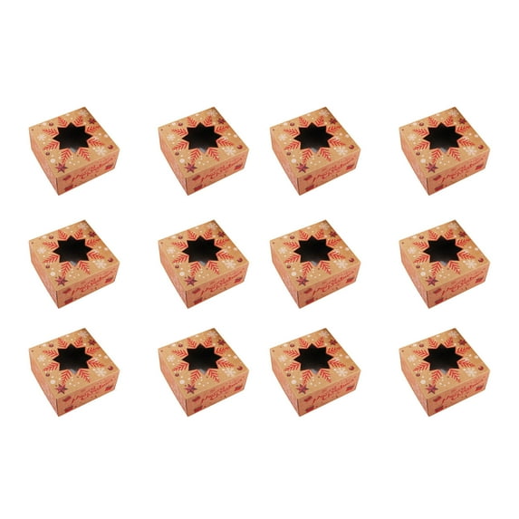 Evlvelym Christmas Gift Bags Christmas Bags for Gifts Christmas Gift Bags Bulk 1/6/12pc Christmas Baking Snack Box Packaging Paper Box Packaging Christmas Cake Packaging Gift Box