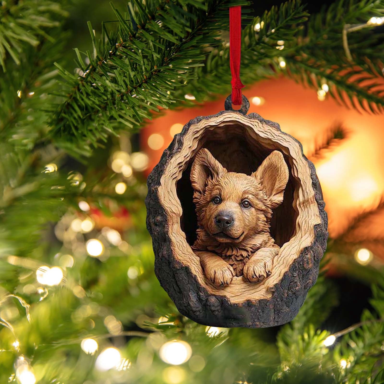 Evlvelym Dog Christmas Ornaments for Christmas Tree German Shepherd Dog — free download