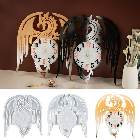 Evlvelym Fake Flowers Artificial Clock Drip Glue Watch Arabic Digital Dial Pendant Fire Clock