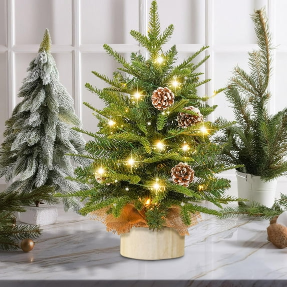 Evlvelym Small Christmas Tree with Lights Mini Christmas Tree with Lights Table Top Christmas Trees with Lights Kids Christmas Tree Miniature Christmas Tree Tabletop Christmas Tree with Lights Chris