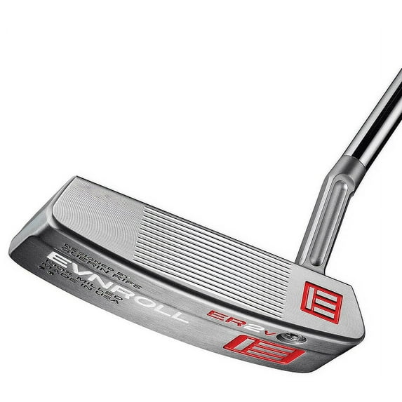 Evnroll Golf ER2v1 Silver Short Slant Midblade Putter With Premium Grips 34"