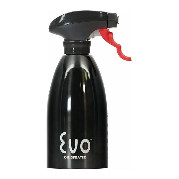 Evo Non-Aerosol Stainless Steel Oil Sprayer for Cooking Oils (16oz, Black)