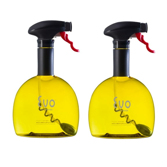 Evo Original Oil Sprayer, Non-Aerosol for Olive Oil, Cooking Oils, and Vinegars, Yellow, 18-Ounce Capacity, Set of 2