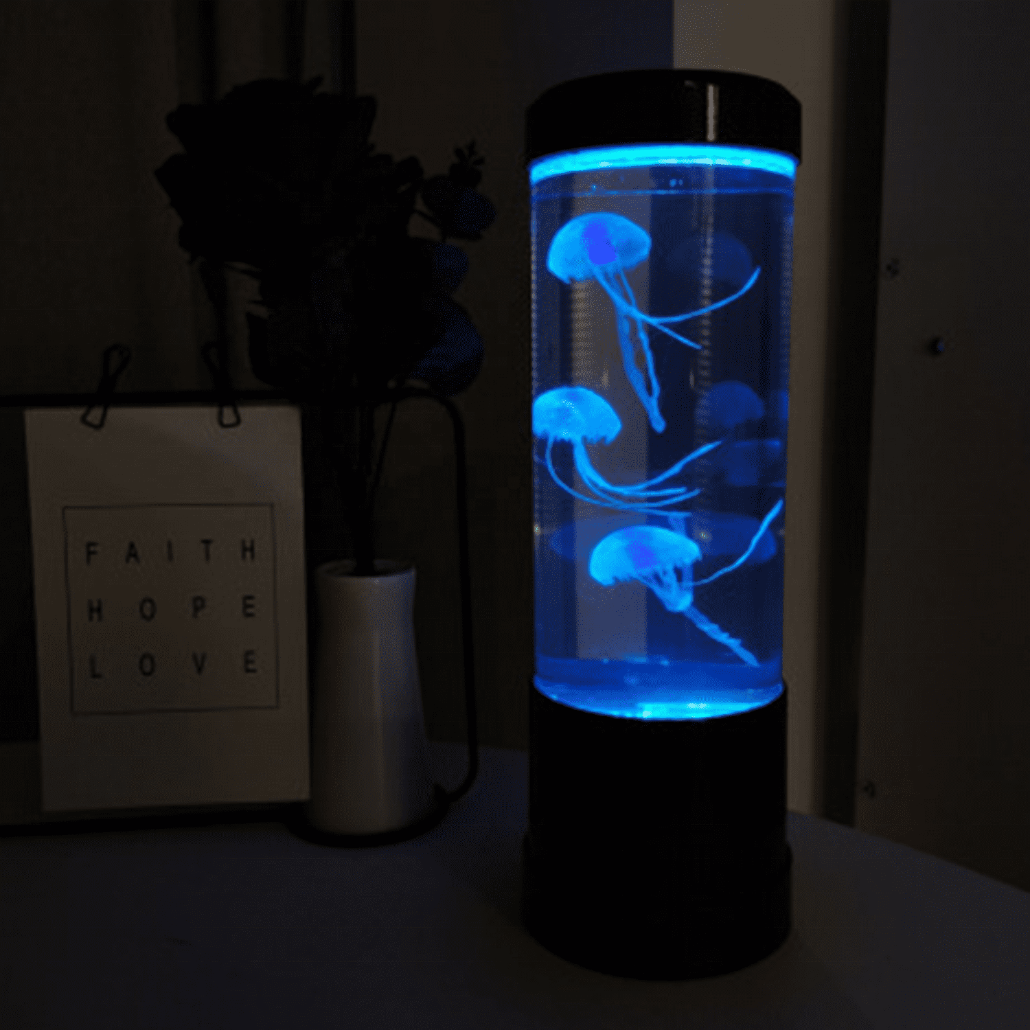 EvoFine Led Jellyfish Tank Night Light 16 Color Changing Table Lamp