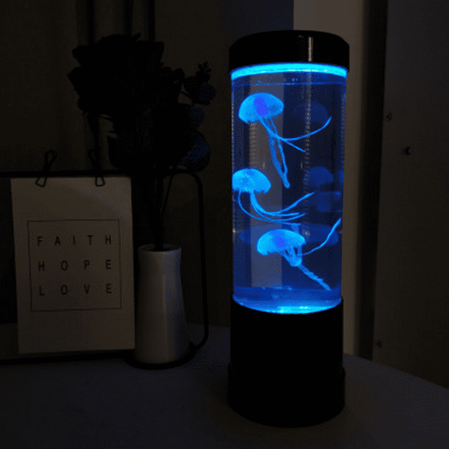 EvoFine Led Jellyfish Tank Night Light 16 Color Changing Table Lamp