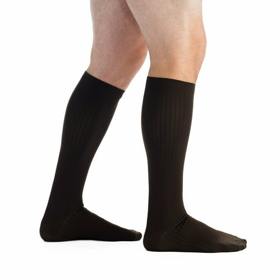 EvoNation Men's Classic Ribbed Knee High 15-20 mmHg Compression Socks