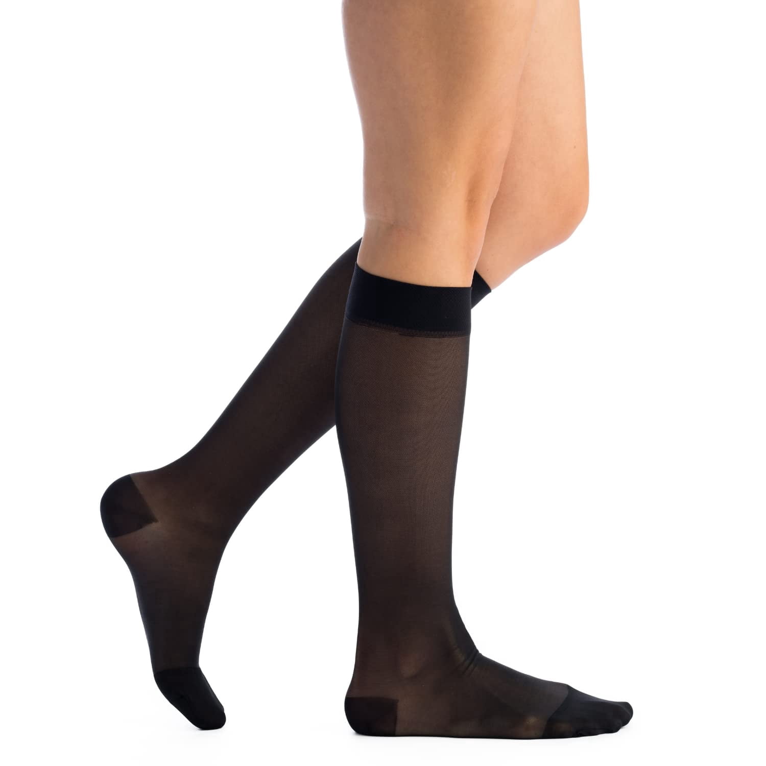 EvoNation Women's Knee High Compression Socks 15-20 mmHg – Sheer Graduated Support Stockings