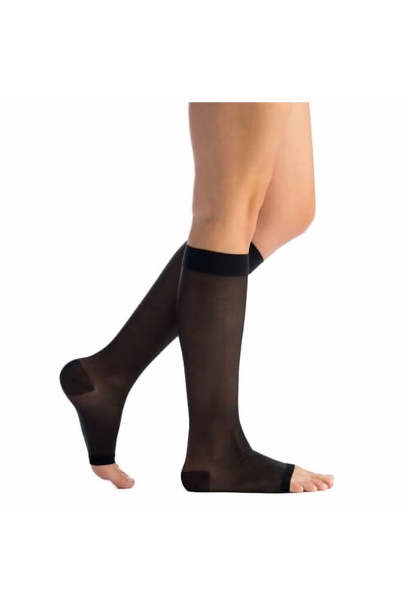 Women's Everyday Sheer 20-30 mmHg Open Toe Compression Stockings, Knee High