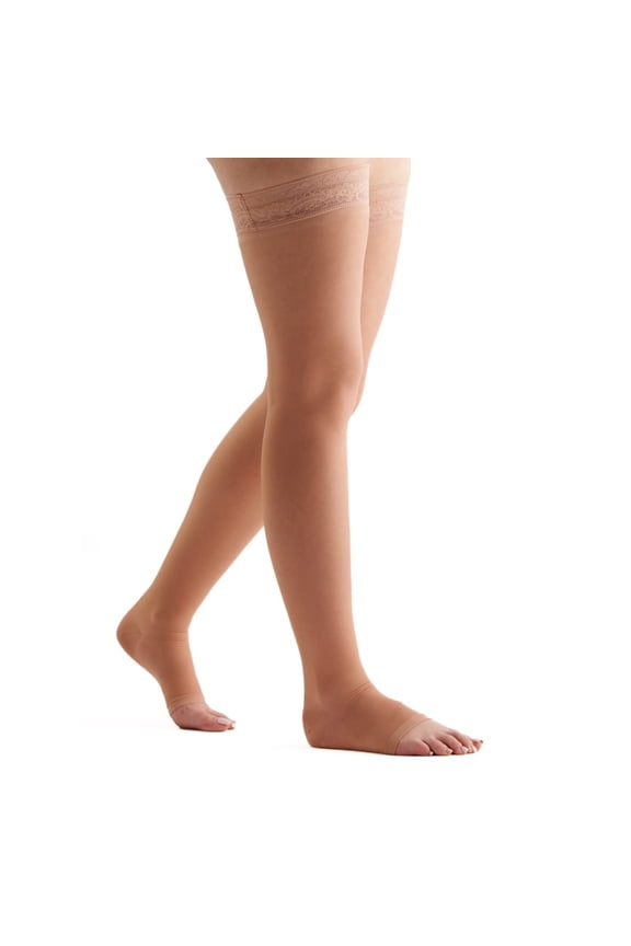 Women's Everyday Sheer 20-30 mmHg Open Toe Thigh High Compression