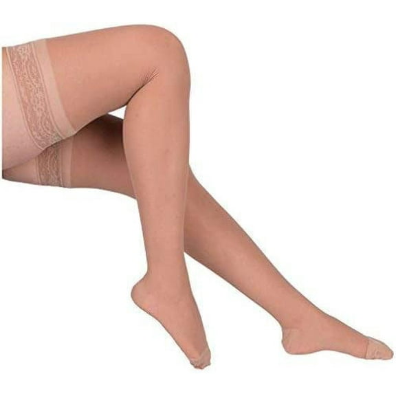 EvoNation Women's Everyday Sheer 8-15 mmHg Thigh High Compression Stockings