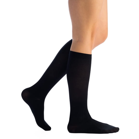 EvoNation Women’s Knee High 20-30 mmHg Graduated Compression Microfiber Opaque Socks – Firm Pressure Compression Garment