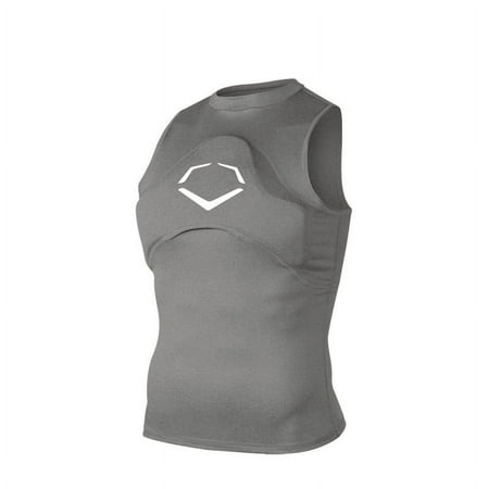 EvoShield Men's Chest Guard Sleeveless Shirt, Charcoal Youth Medium