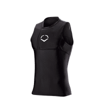 EvoShield NOCSAE Certified Protective Youth Boy's Chest Guard Sleeveless Shirt, Black, Large