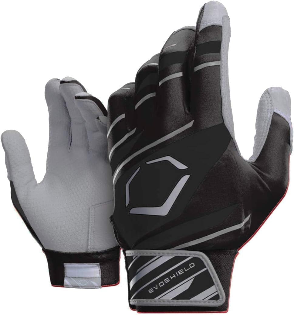 EvoShield Speed Stripe Batting Gloves| YouthLarge Black/Grey