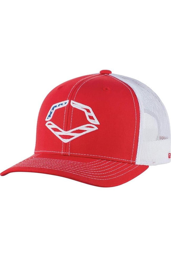 USA Snapback Trucker Hat-Red/White