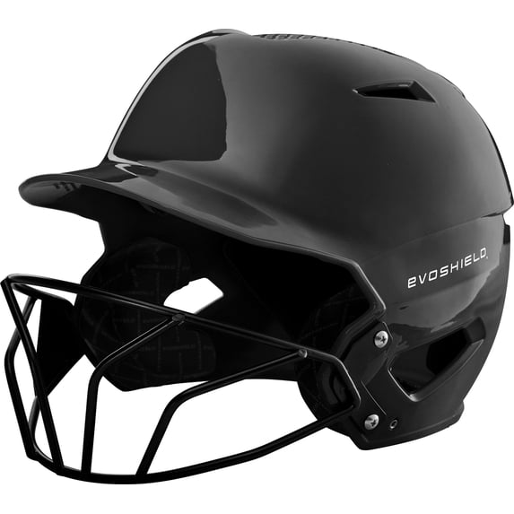 EvoShield XVT Batting Helmet Gloss Finish with Facemask, Black, Large ...