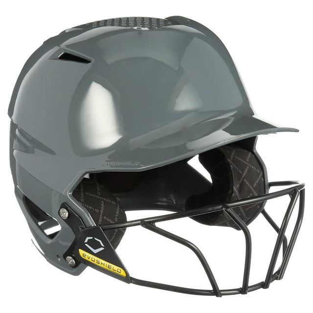 EvoShield XVT Batting Helmet Gloss Finish with Facemask, Charcoal