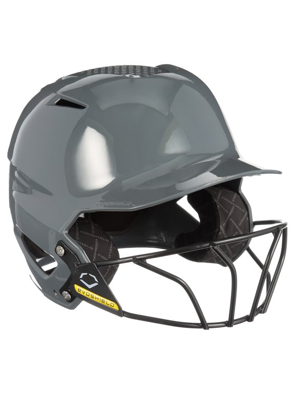 XVT Batting Helmet Gloss Finish with Facemask, Charcoal, Intermediate