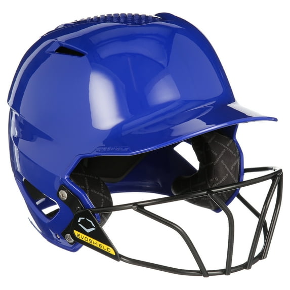EvoShield XVT Batting Helmet Gloss Finish with Facemask, Royal, Small and Medium