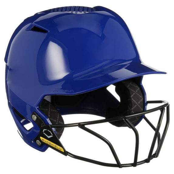 EvoShield XVT Batting Helmet Gloss Finish with Facemask, Royal, Youth