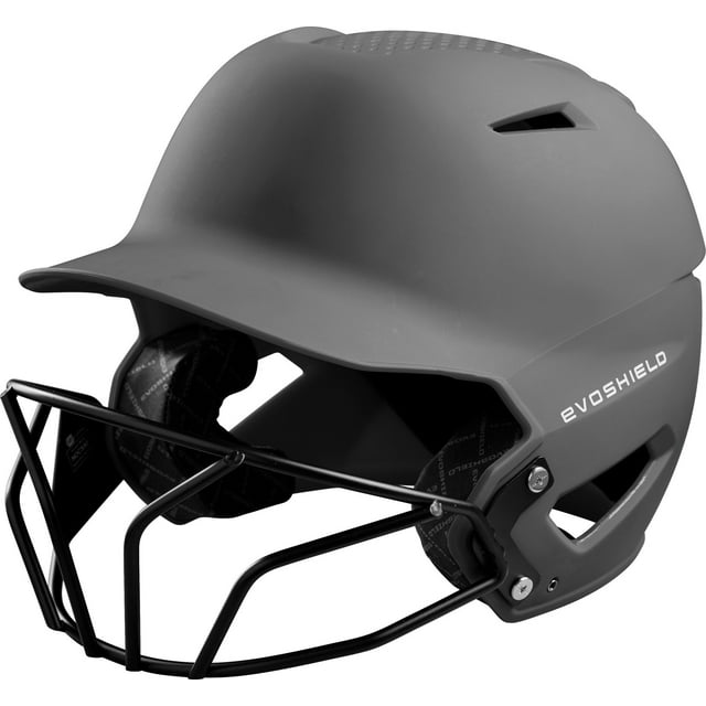 EvoShield XVT Batting Helmet Matte Finish with Facemask, Charcoal, Large and Extra Large