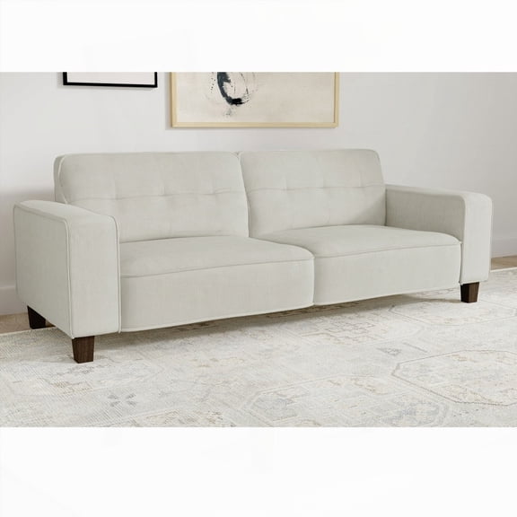 Modern Greige Upholstered Tufted Sofa (80.5" W x 31" D x 31" H)
