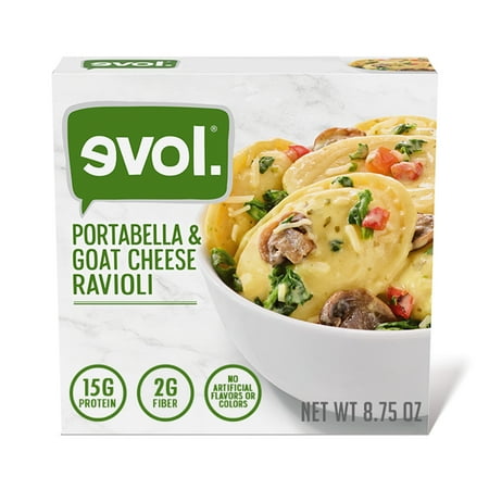 Evol Portabella and Goat Cheese Ravioli Frozen Meal, 8.75 oz (Frozen)