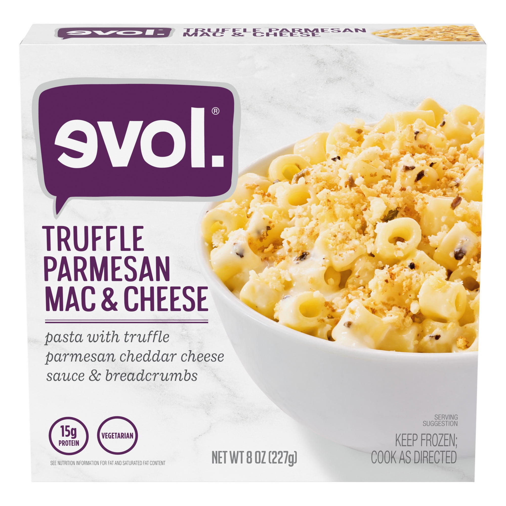 Evol X Love Scan Vf Evol Vegetarian Truffle Parmesan Mac & Cheese, Frozen Meal, 8 oz