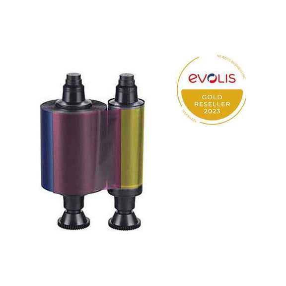 Evolic R3314 Color Ribbon, YMCKO-K, 200 Prints/Roll - 1 Roll