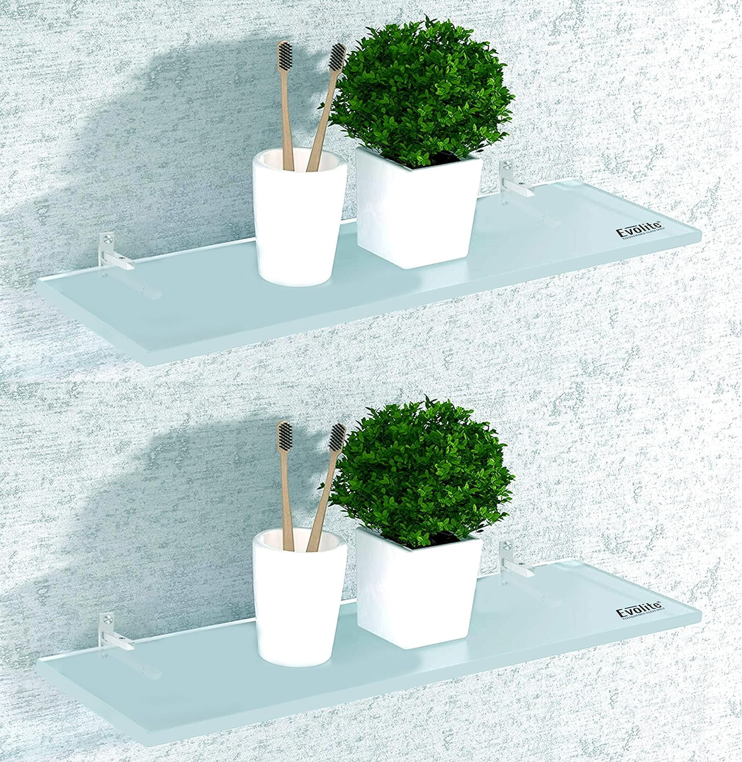 Evolite Tempered glass shelf for wal Living Room Corner and Rectangle ...