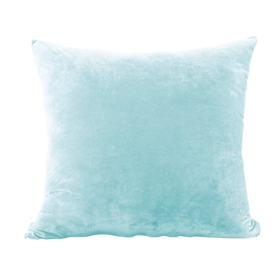 Evolive Light Blue 100% Polyester Textured Micromink/Faux Fur Euro Sham Cover, 26“X26"