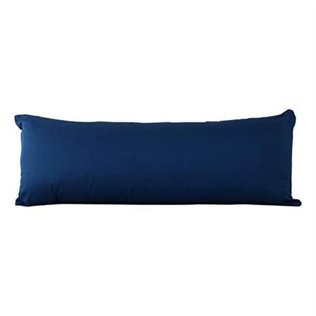 Evolive New 300TC Thread Count 100% Cotton Body Pillow Cover/Case Replacement with Hidden Zipper Closure 21"x54" (Navy)