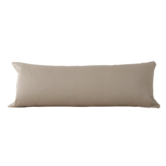Evolive New 300TC Thread Count 100% Cotton Body Pillow Cover/Case Replacement with Hidden Zipper Closure 21"x54" (Taupe)