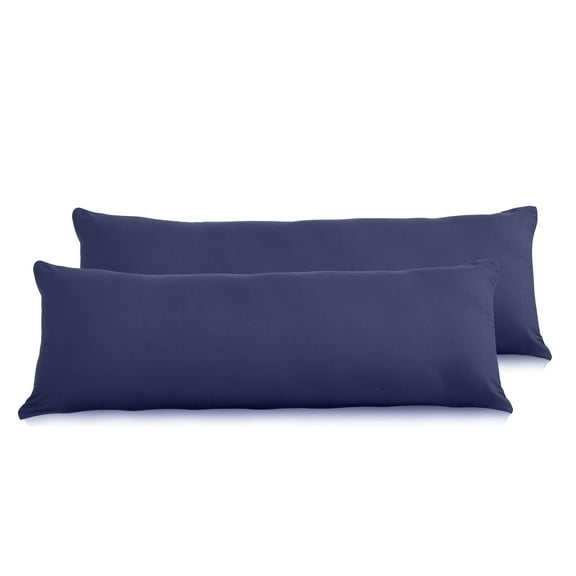 Evolive Soft Brushed Premium Microfiber Body Pillow Cover 21"x54" Pillowcases with Zipper Closure Set of 2 (Body Pillow Cover 21"x54" Pack of 2, Navy)