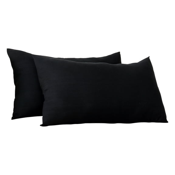 Evolive Ultra Soft Brushed Microfiber King Size 20"x40" Pillowcases Pair with Envelope Clousure Set of 2 (20"x40" King, Black)