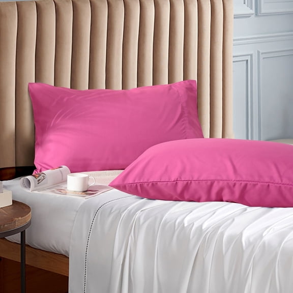 Evolive Ultra Soft Brushed Microfiber Standard Size 20"x30" Pillowcases Pair Set of 2 (Crimson)