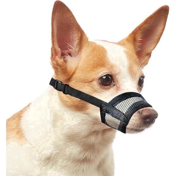 Evollax Dog Muzzle for Small Dogs, Soft Breathable Air Mesh Muzzle, Adjustable Anti-Biting & Anti-Barking Muzzle for Grooming and Training