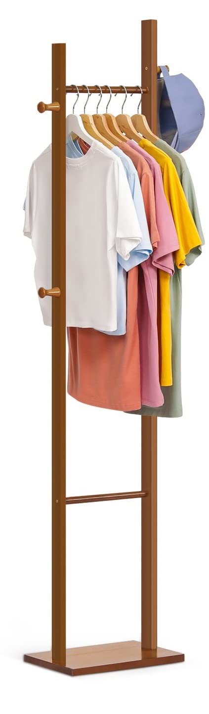 Walnut Clothes Rack Evolluxi Wooden Coat Rack Durable Wooden Clothes Rack Suitable for All ...