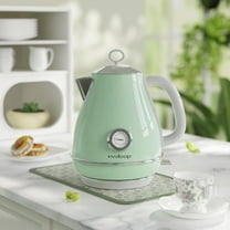 Evoloop Electric Tea Kettle, 1500W /1.7 Liter Hot Water Boiler Pot, Retro Electric Kettle with Thermometer, Auto Shut-Off & Boil-Dry Protection, ,Stainless Steel Teapot