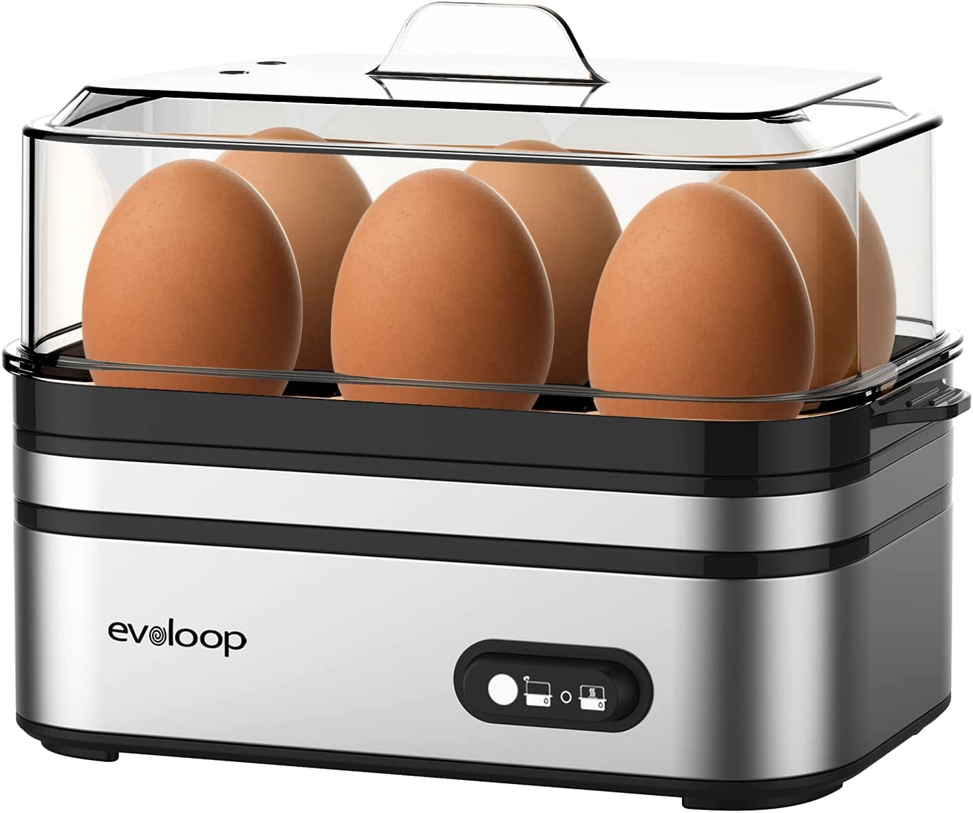 Evoloop Rapid Egg Cooker Electric 6 Eggs Capacity, Soft, Medium, Hard