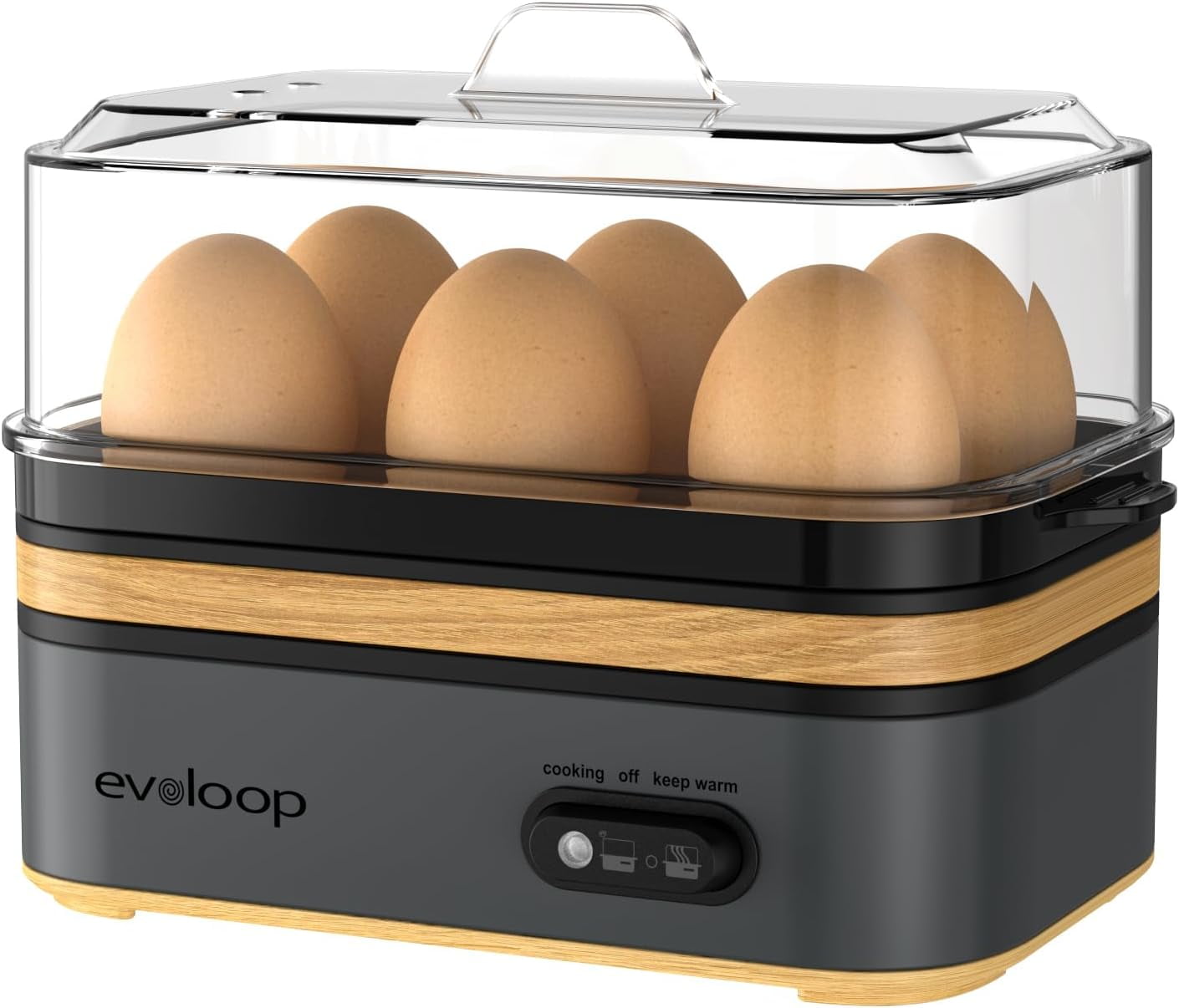 Evoloop Rapid Egg Cooker and Electric Kettle Combo with 1.7L Capacity for Busy Households