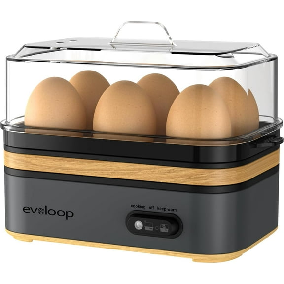 Evoloop Rapid Egg Cooker and Electric Kettle Combo with 1.7L Capacity for Busy Households