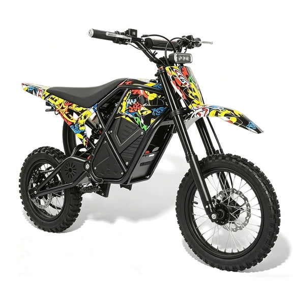 Evoltrix Electric Dirt Bike for Teens and Adults, 3500W Peak Motor Max 38mph 48V 23AH Battery Off Road E-Dirt Bike with Hydraulic Brakes 14"/12" Fat Tire For All Terrains