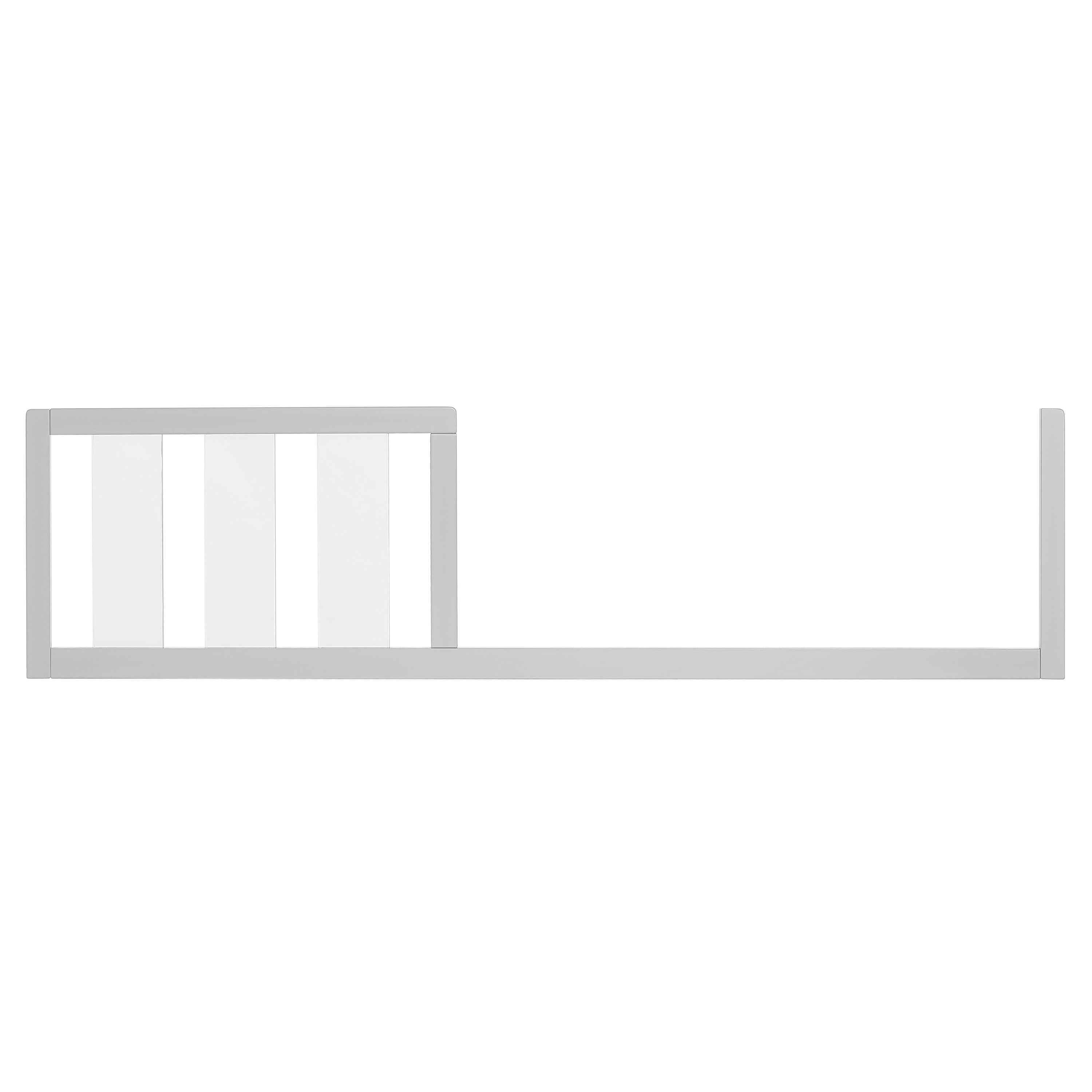 Evolur Acrylic Millennium 4 in 1 Convertible Crib Toddler Rail, Easily Coverts to Toddler Bed and Acrylic Slats In Pebble Grey